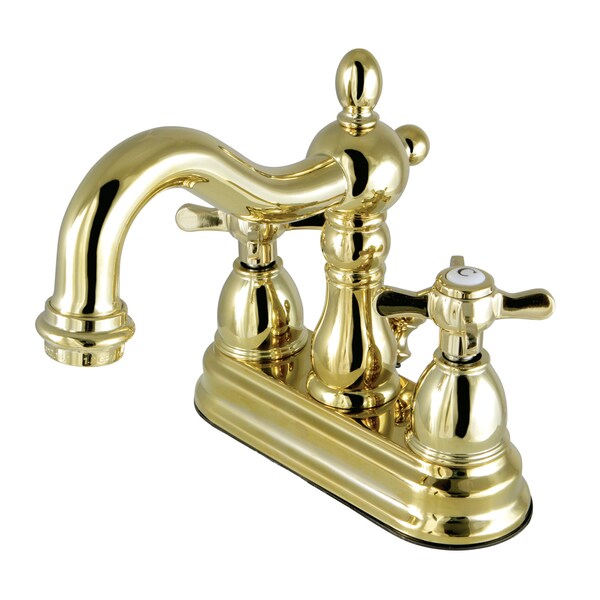 4" Centerset Bathroom Faucet, Polished Brass